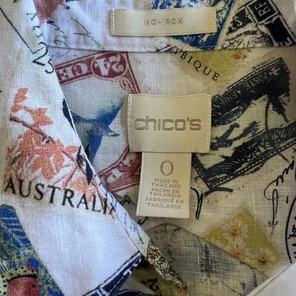 Chico's No-Iron Linen Top Womens Size 0 (US S) - Picture 7 of 10
